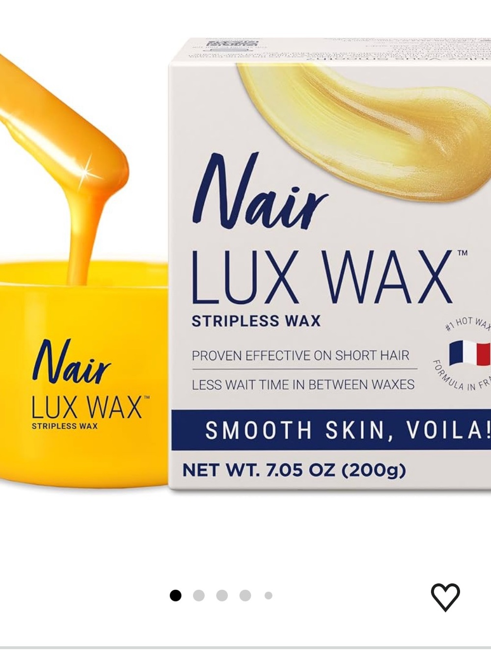 Nair Lux Wax Stripless Wax Kit Heat, Apply & Remove for Smooth Skin, France New
